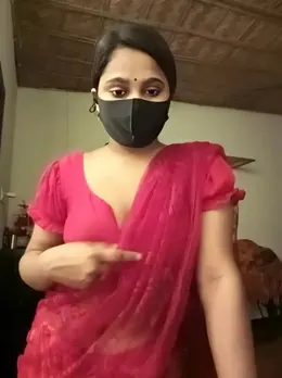 Horny Desi Masked Girl Tease Big Boobs and Nude Saree Striptease