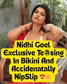 Nidhi Goel Teasing In Red Bikini And Accidentally Nip Slip While Dancing