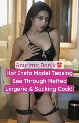 Anurima Banik Insta Model Teasing In See Through Black Lingerie With Sloppy Blowjob