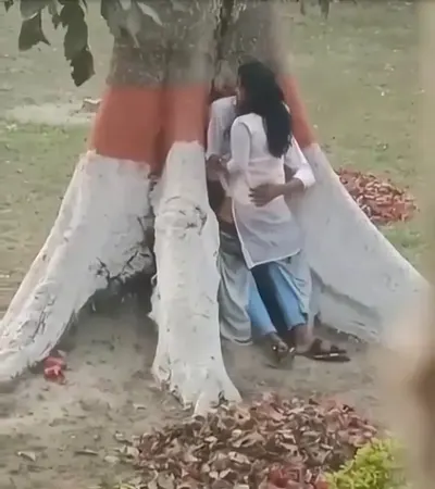 Beautiful College Girl Bunks Class to Get Fucked Hard by Boyfriend in Park.