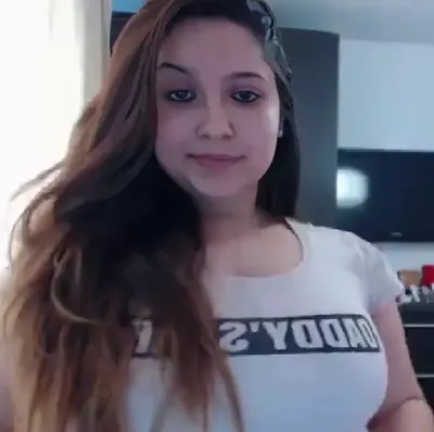 Horny Chubby Girl Shows Huge Juicy Boobs Pressing Them with Naughty Moves