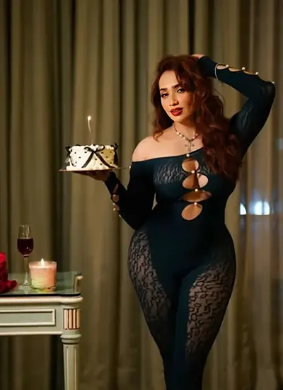 Aditi Mistry Birthday Tease Cake on Body in Pink See Through Bikini Big Boobs and Wet Pussy