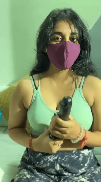 Desi Girl Strips Nude And Fucks a Dildo With Masked And Clear Audio