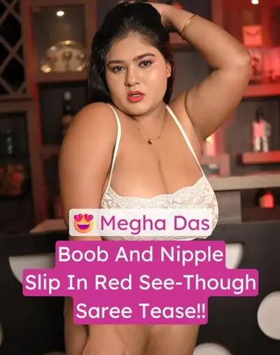 Megha Das Leaked Nipple Slip in Red See-Through Saree Teasing