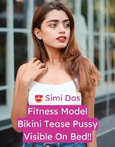 Simi Das Hot Bikini Tease Pussy Visible on Bed